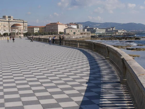 Livorno Terrazza Mascagni Terraço Panorâmico Para Mar Com Uma Superfície — Fotografia de Stock