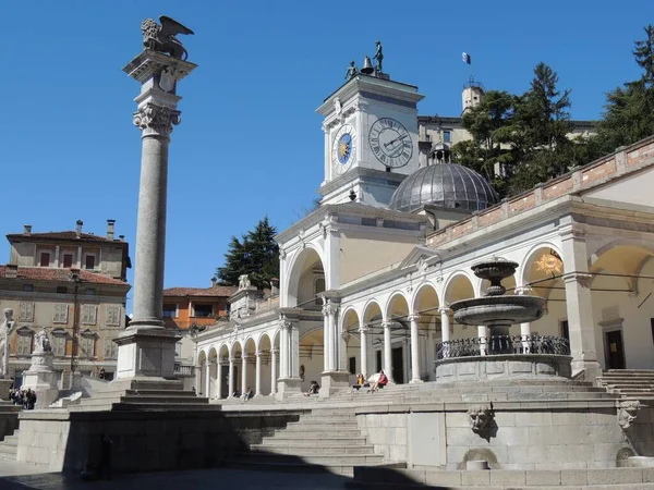 Udine Piazza Libert Plein Met Loggia San Giovanni Klokkentoren Van — Stockfoto