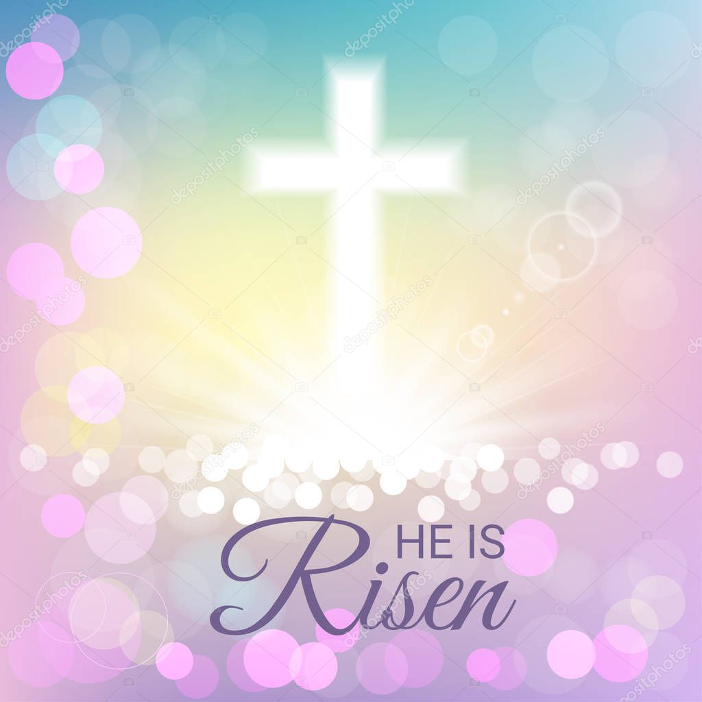 Shining with He is risen text for Easter day