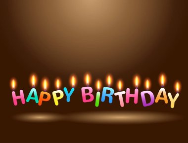 Renkli mumlar mutlu doğum günü kutlaması