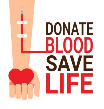 Dünya kan donör günü için kalp kan verici el