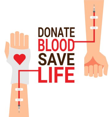 Dünya kan donör günü için hasta el ile kan verici el