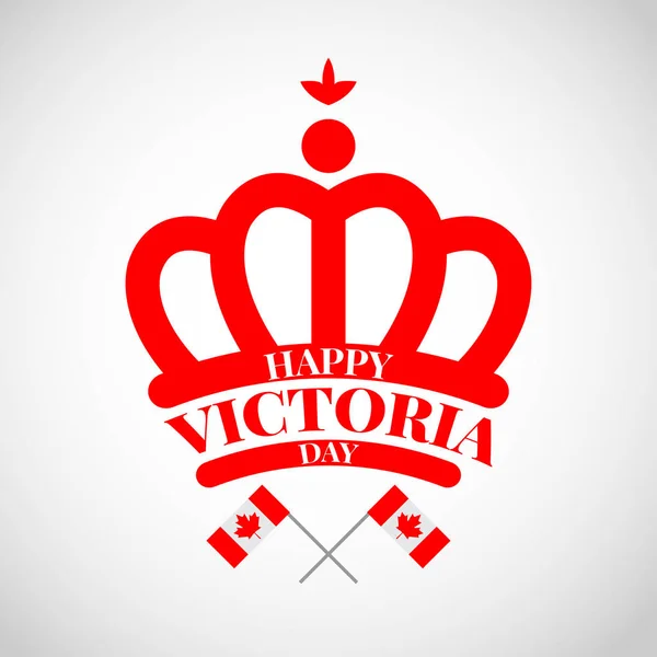 Red crown with flag Canada for Victoria day — Stock Vector