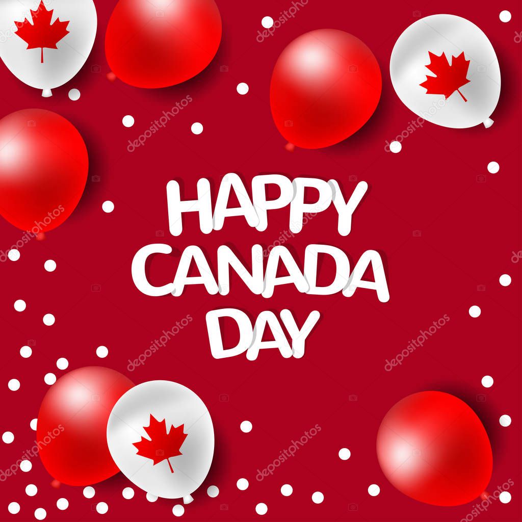Party balloons for celebrate the national day of Canada