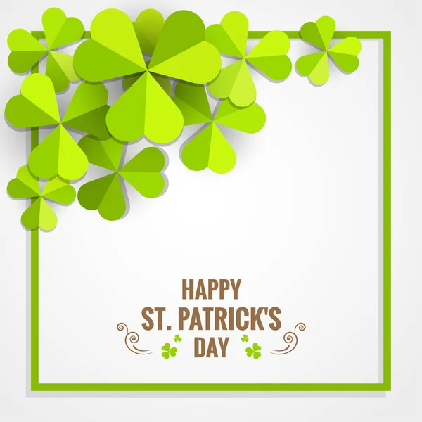 Green shamrock frame for St. Patrick's Day card — Stock Vector