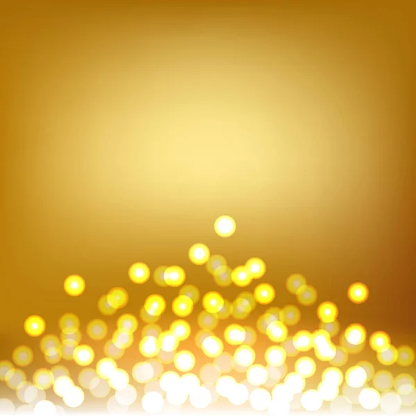 Gold Bokeh and Lights abstract background — Stock Vector