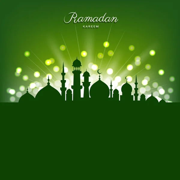 Silueta mezquita y luz abstracta para ramadán del Islam — Archivo Imágenes Vectoriales