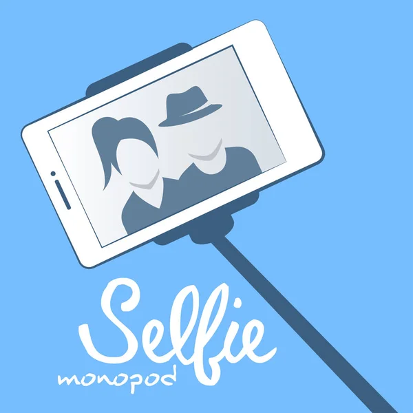 Vector Illustratie Van Selfie Monopod — Stockvector