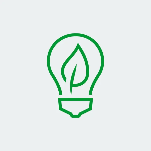 Eco Bulb Icon Thin Line Style — Stock Vector