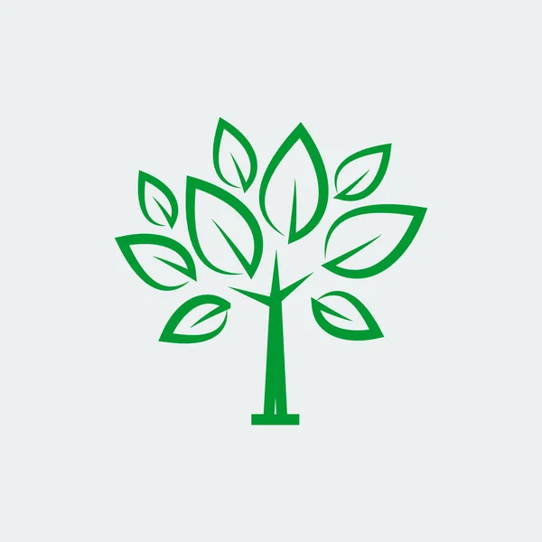 Eco Träd Ikon Tunn Linje Stil — Stock vektor
