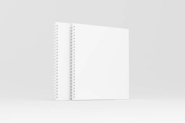 Kare Spiral Not Defteri Beyaz Boş 3d Hazırlama Modeli