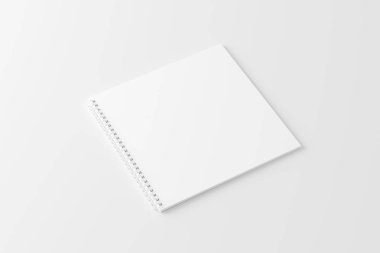 Kare Spiral Not Defteri Beyaz Boş 3d Hazırlama Modeli