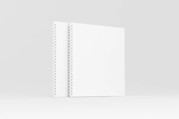 Square Spiral Notebook Notepad White Blank Rendering Mockup — Stock fotografie