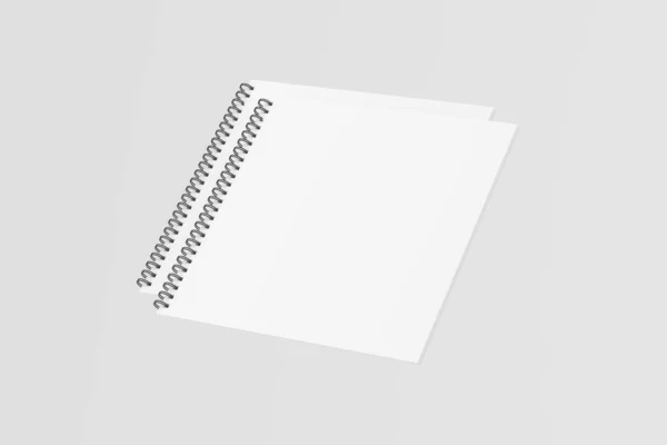 Square Spiral Notebook Notepad White Blank Rendering Mockup — Stock fotografie