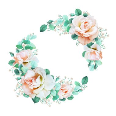 Krem rengi gül çelengi