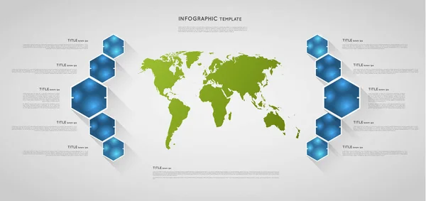 Modèle de carte infographique — Image vectorielle