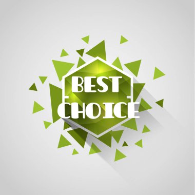 En iyi seçim yeşil köşeli kristal etiketi