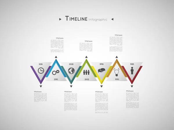 Infografica sulla linea temporale del triangolo — Vettoriale Stock