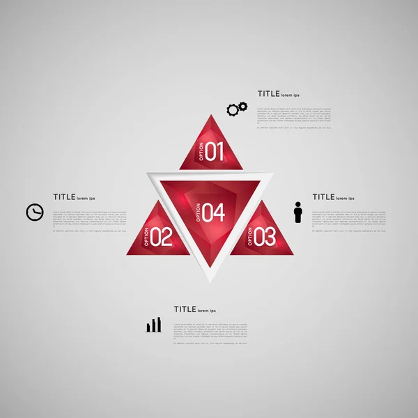 Triangoli di cristallo infografico — Vettoriale Stock