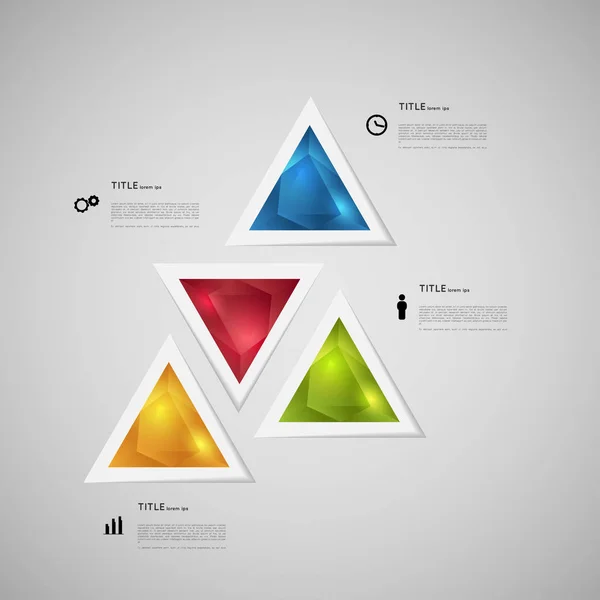 Triangoli di cristallo infografico — Vettoriale Stock