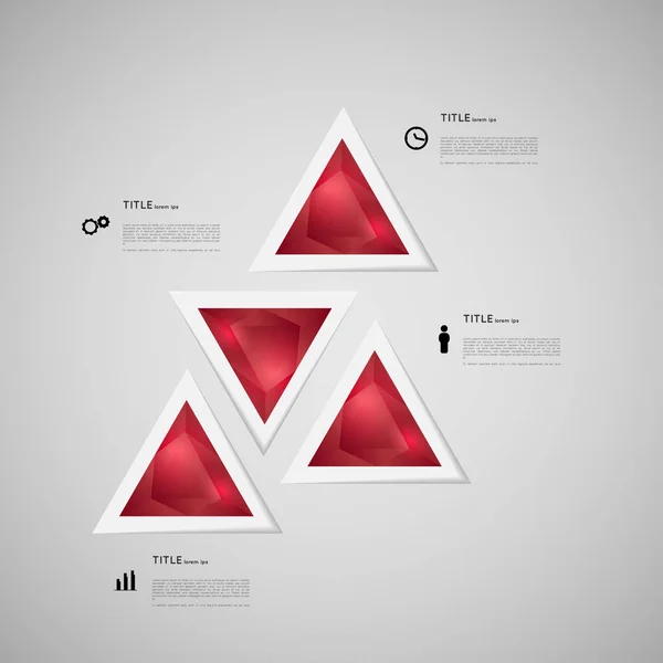 Triangles de cristal infographiques — Image vectorielle