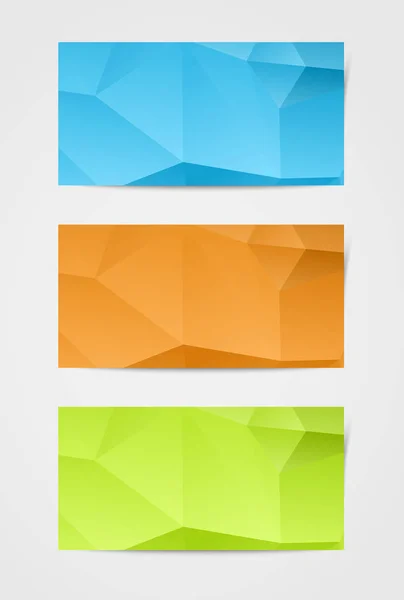 Bannières en cristal de polygone — Image vectorielle