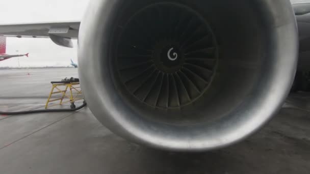 Motor Avión Apagado Cerca — Vídeo de stock