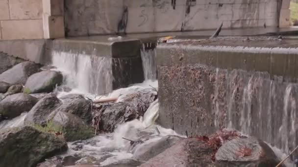 秋天拱门内的流水 — 图库视频影像