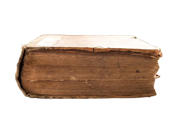 Altes zerfleddertes Buch auf weißem Hintergrund — Stockfoto