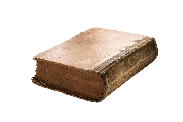 Çok eski kitap üzerinde beyaz izole — Stok fotoğraf