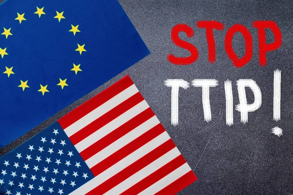 Tratado de Libre Comercio TTIP entre Estados Unidos y Europa — Foto de Stock