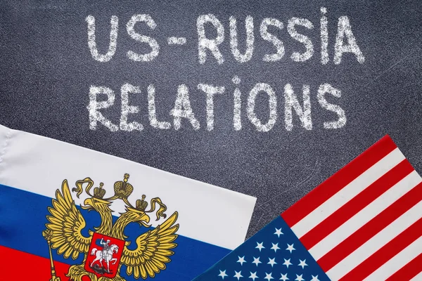 US - Russia relations on the chalk board — Stock Photo, Image