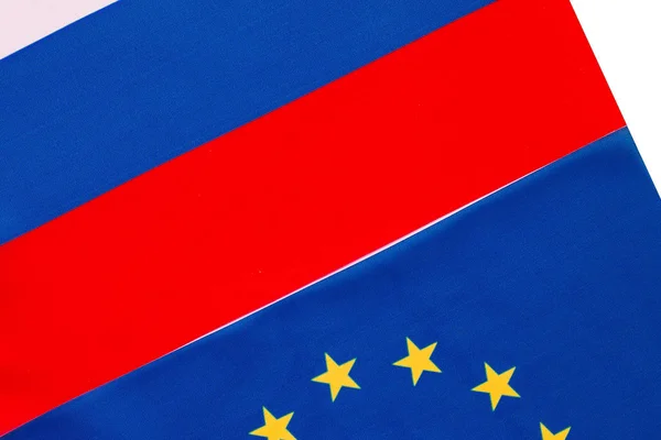 Bandera de Rusia y la Unión Europea — Foto de Stock