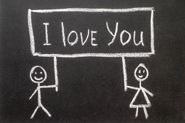 I Love You written on chalkboard — Stock Photo, Image