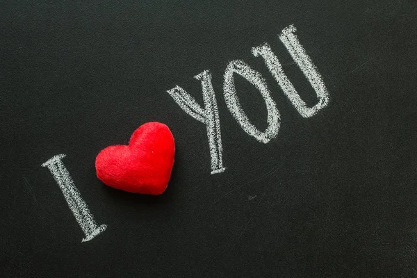 I Love You. Handwritten message on a chalkboard — Stock Photo, Image