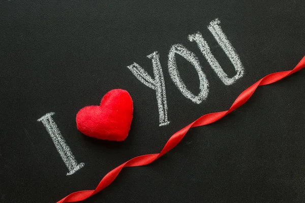 I Love You. Handwritten message on a chalkboard. — Stock Photo, Image