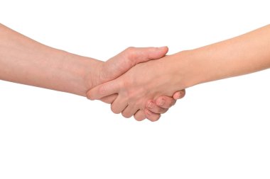 Beyaz arka plan üzerinde izole Handshakings