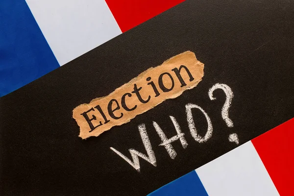 Elections in France.  Election inscription on torn paper sheet