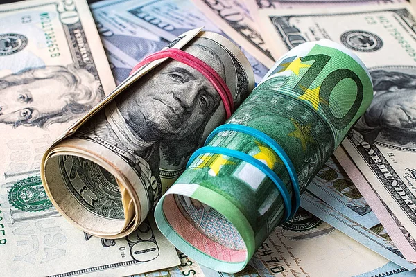 Background of the money. Euro and Dollar. — Stock Photo, Image