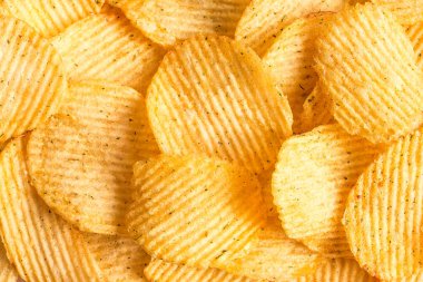 Patates cipsi arka plan doku. Patates desen.