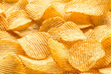 Patates cipsi arka plan doku. Patates desen.