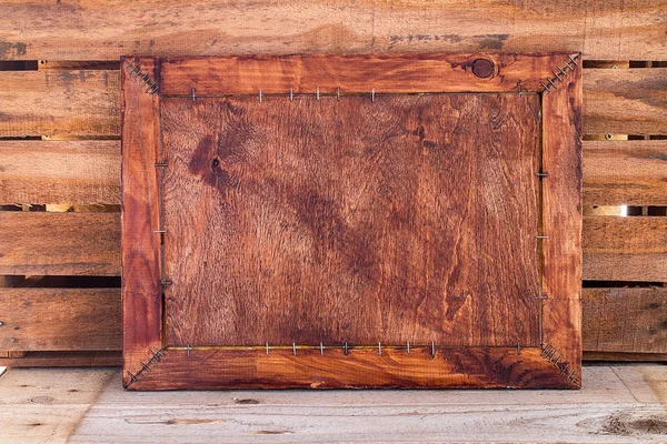 Foto en blanco vintage sobre mesa de madera — Foto de Stock