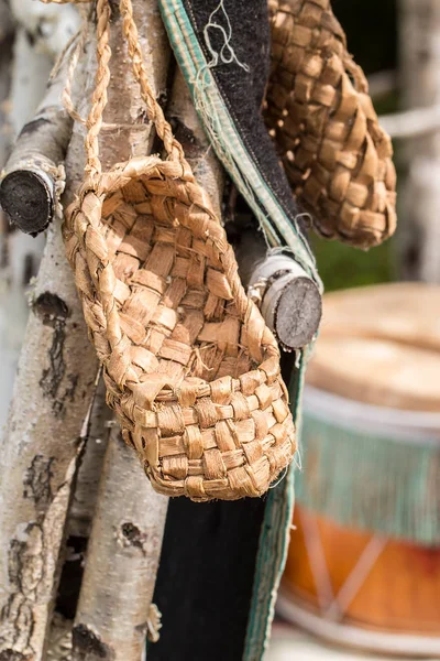 The wicker shoes of the rural population of Russia — Stock Photo, Image