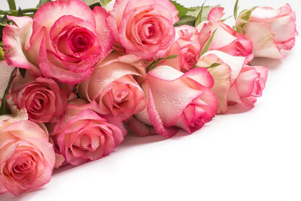 buket pembe Gül beyaz arka plan üzerinde.