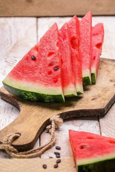 Slices of watermelon on table — Stock Photo, Image