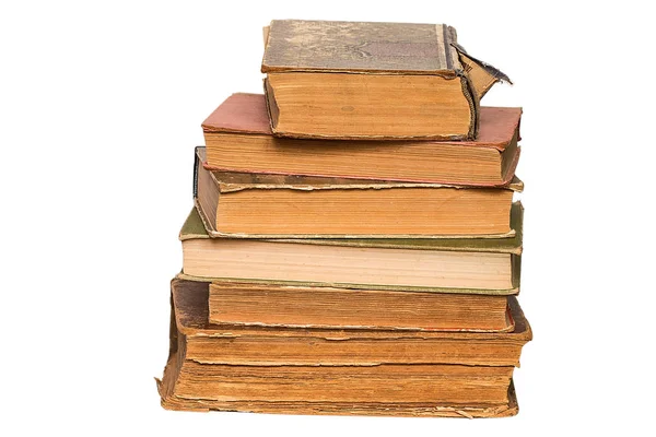Montón de libros antiguos sobre fondo blanco — Foto de Stock
