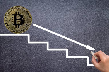 Grafik Güz gösterir ve kar cryptocurrency düşüş