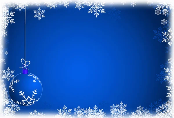 Blå jul bakgrund med julbollar. Trendig Classic Blå färg. — Stockfoto
