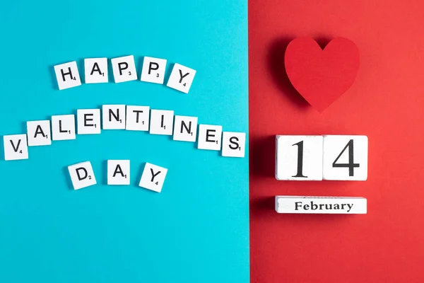 Feliz día de San Valentín. Diseño de texto de tarjeta de felicitación de plantilla blogs de redes sociales —  Fotos de Stock