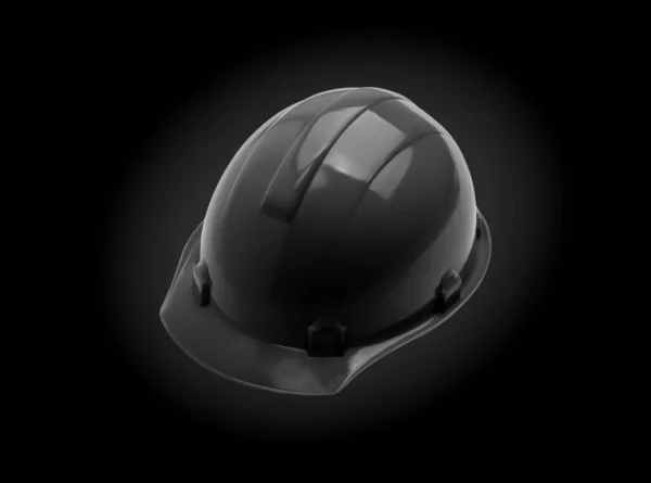Black Safety helmet on black background. construction helmet for safety project of workman as engineer or worker. Construction concept